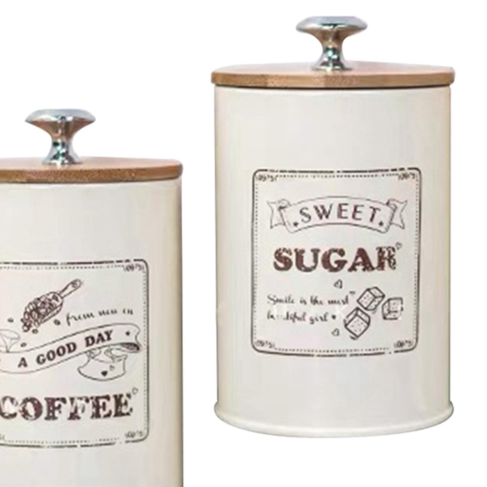 Coffee Tea And Sugar Canister Set - Set of 3 Sugar Coffee Tea