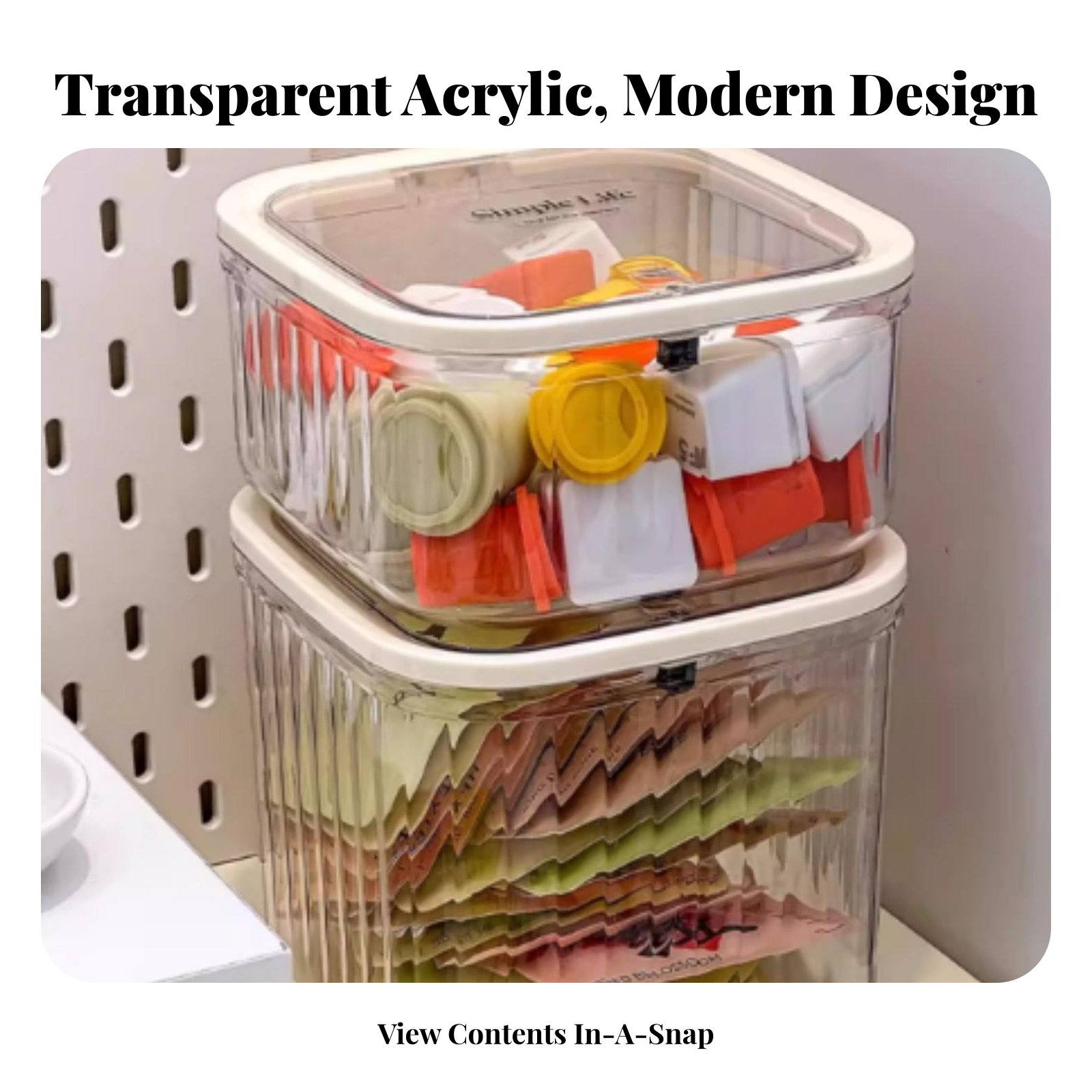 Coffee Tea Box - Plastic Tea Bag Storage Box Large