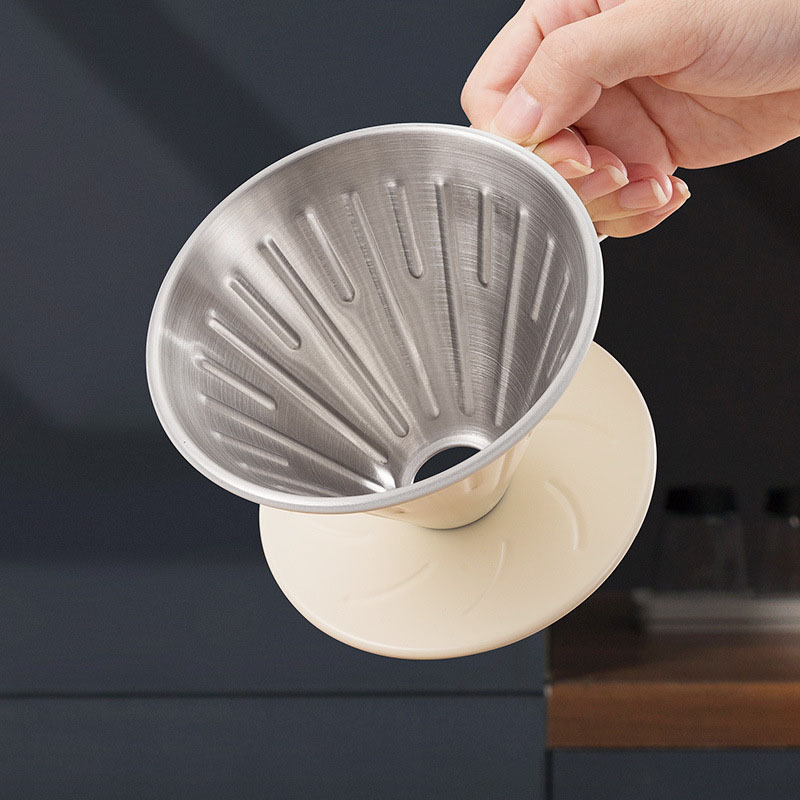 Coffee Dripper V60 - 1-2 People Coffee Filter Cup Stainless