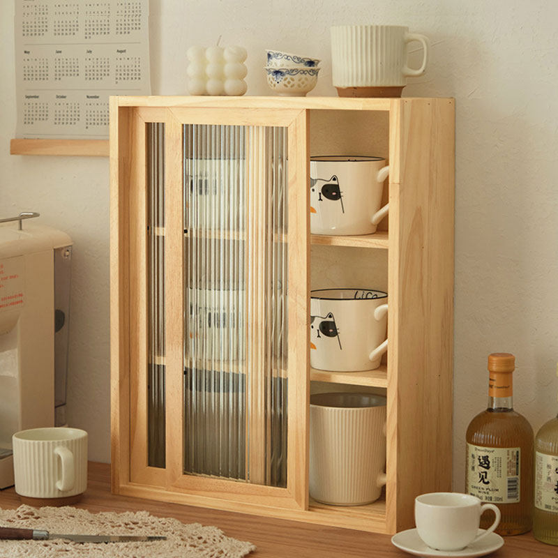 Coffee Tea Box - Solid Wood Desktop Storage Box Dustproof