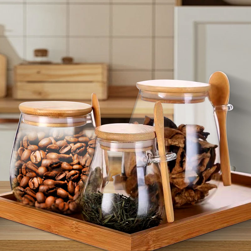 34oz sealed glass jar with spo - đánh giá và giá Coffee Tea And Sugar Canister Set