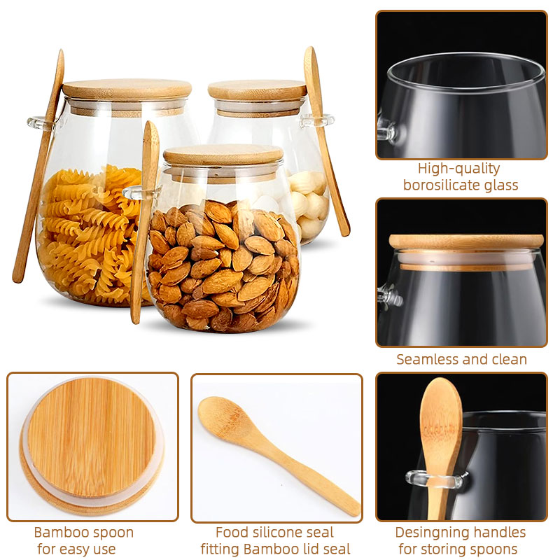 34oz sealed glass jar with spo - đánh giá và giá Coffee Tea And Sugar Canister Set