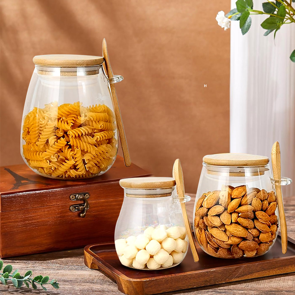 34oz sealed glass jar with spo - đánh giá và giá Coffee Tea And Sugar Canister Set