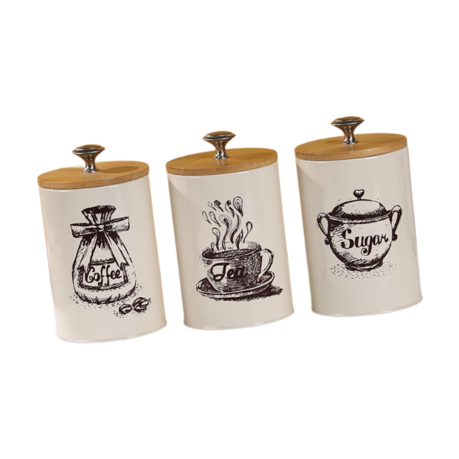 Farmhouse Coffee Tea Sugar Can - đánh giá và giá Coffee Tea And Sugar Canister Set