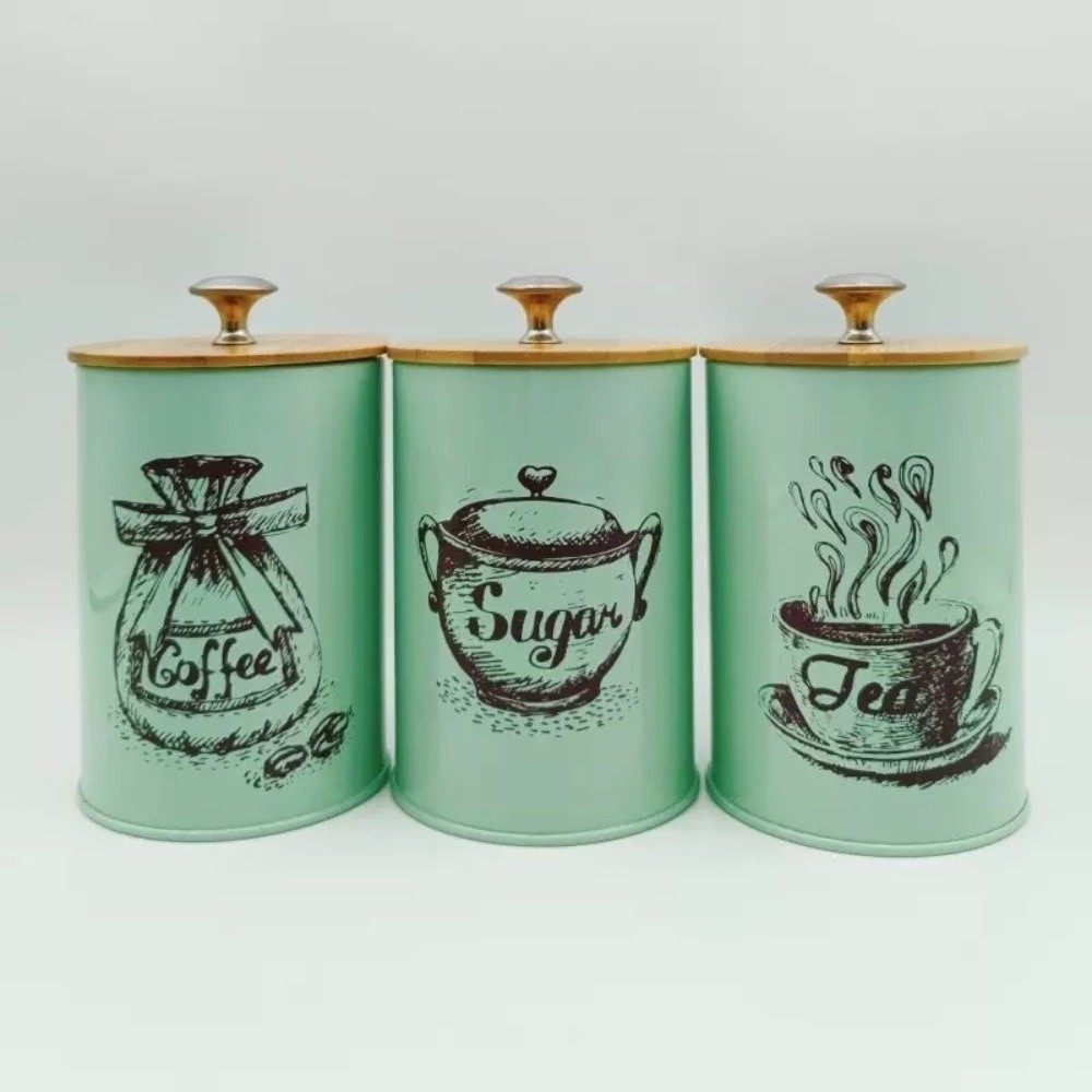 3pcs Metal Coffee Canister Set - đánh giá và giá Coffee Tea And Sugar Canister Set