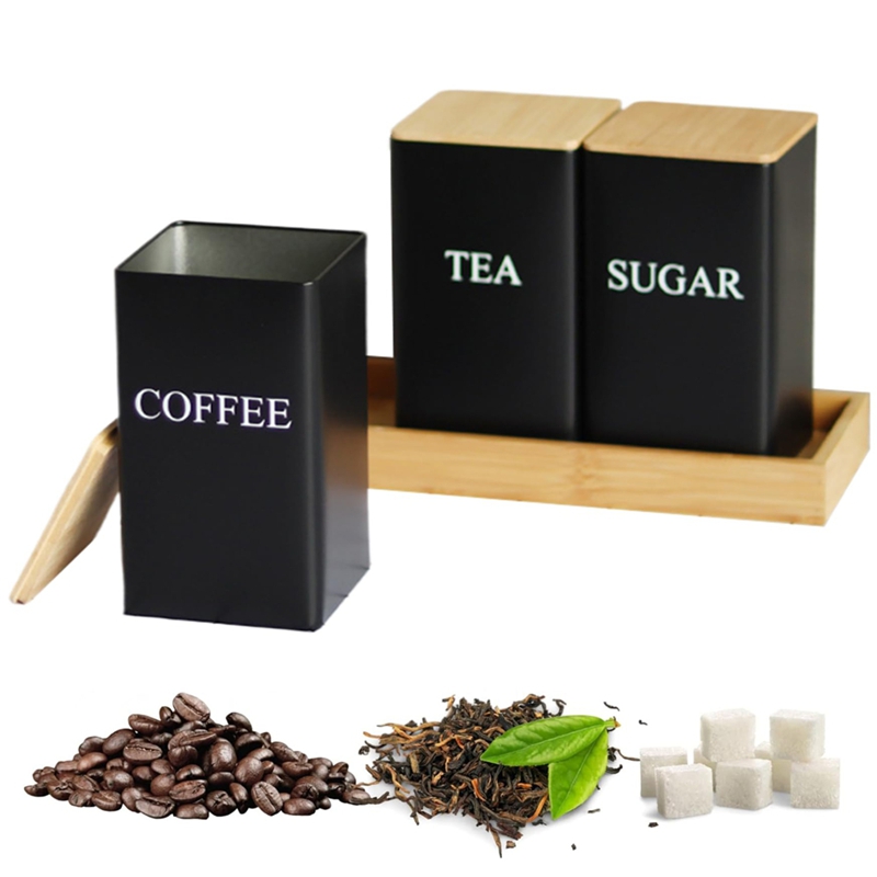 3PCS Set Tea Coffee Sugar Cani - đánh giá và giá Coffee Tea And Sugar Canister Set