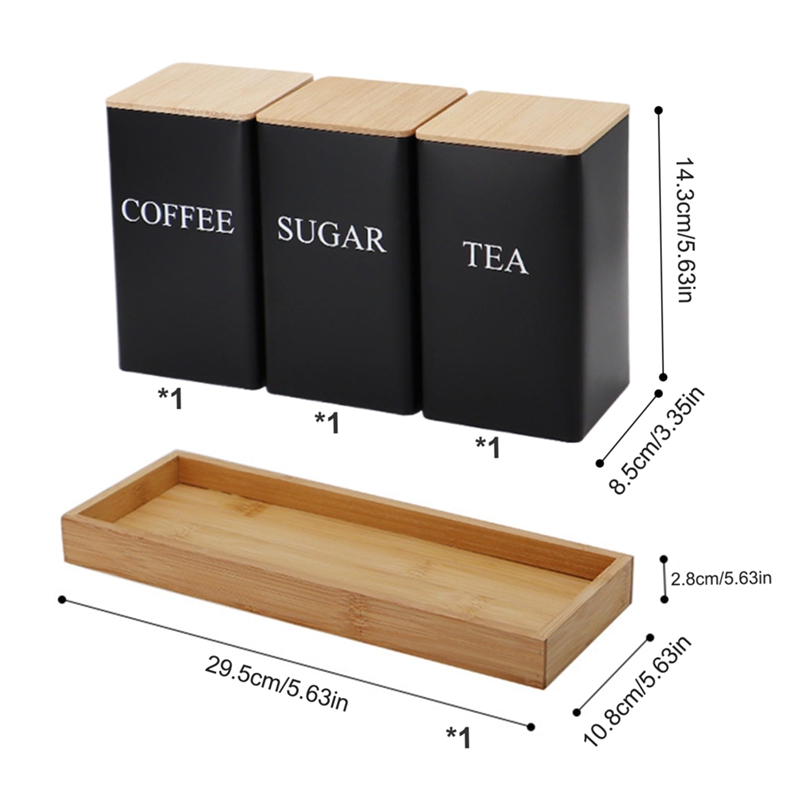 3PCS Set Tea Coffee Sugar Cani - đánh giá và giá Coffee Tea And Sugar Canister Set