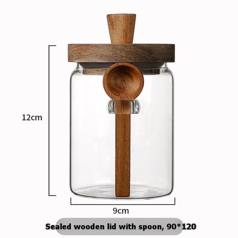 ABJI-Glass Jar With Wooden Lid - đánh giá và giá Coffee Tea And Sugar Canister Set