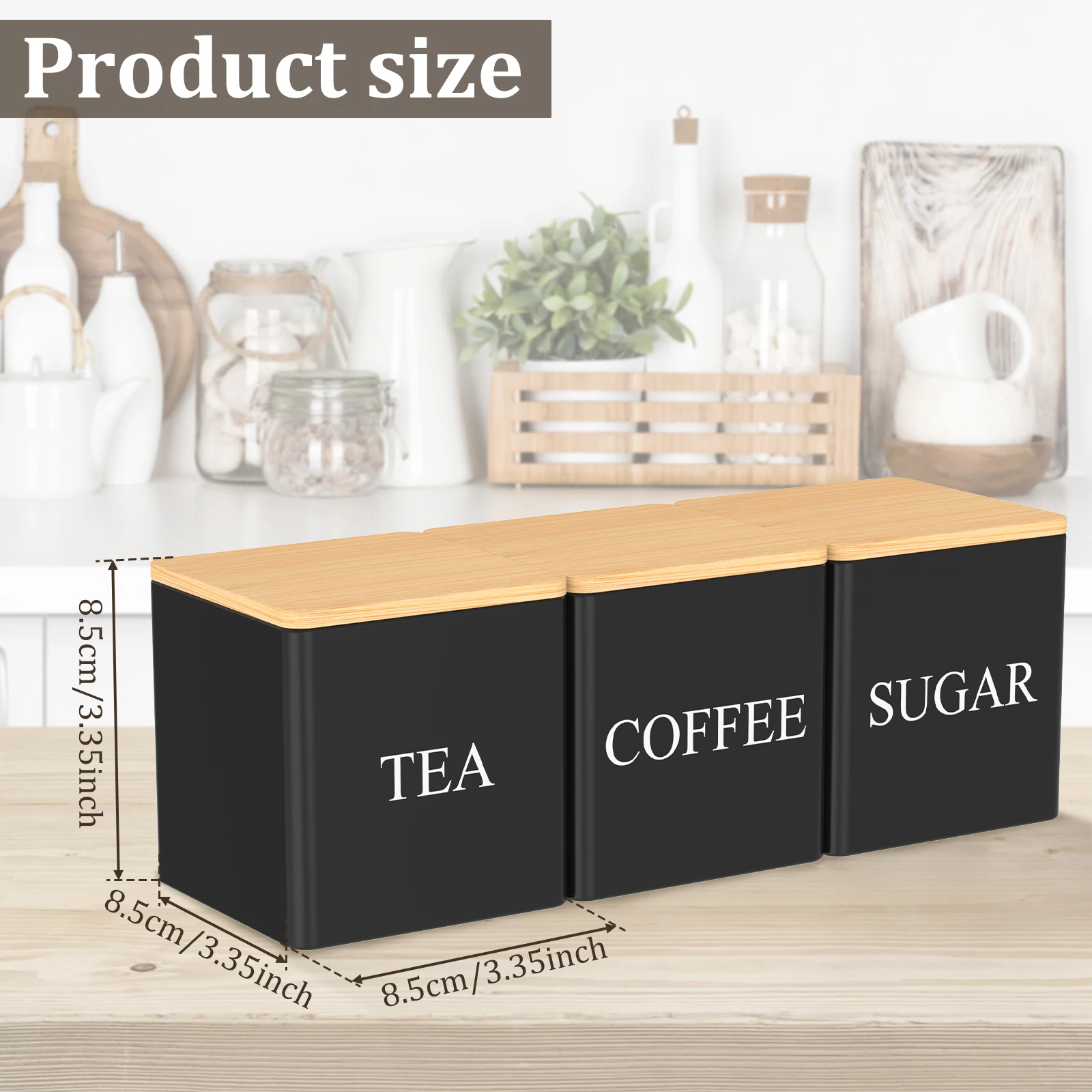 3Pcs Set 500ml Tea Sugar Coffe - đánh giá và giá Coffee Tea And Sugar Canister Set