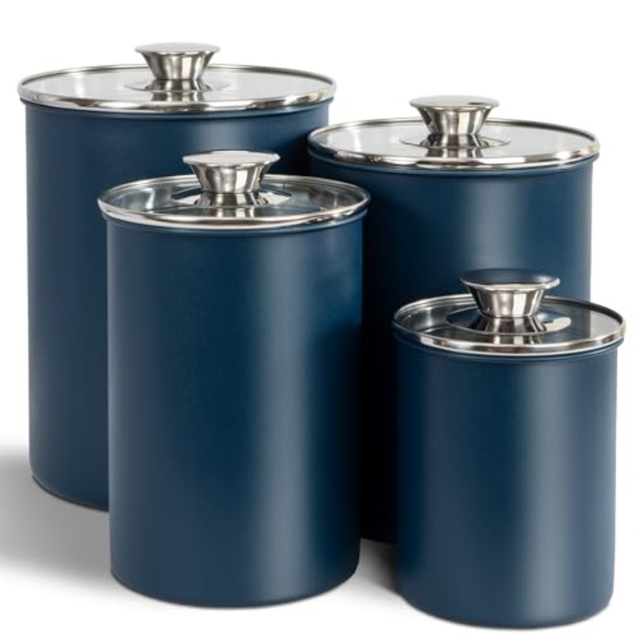 Stainless Steel Food Canister  - đánh giá và giá Coffee Tea And Sugar Canister Set