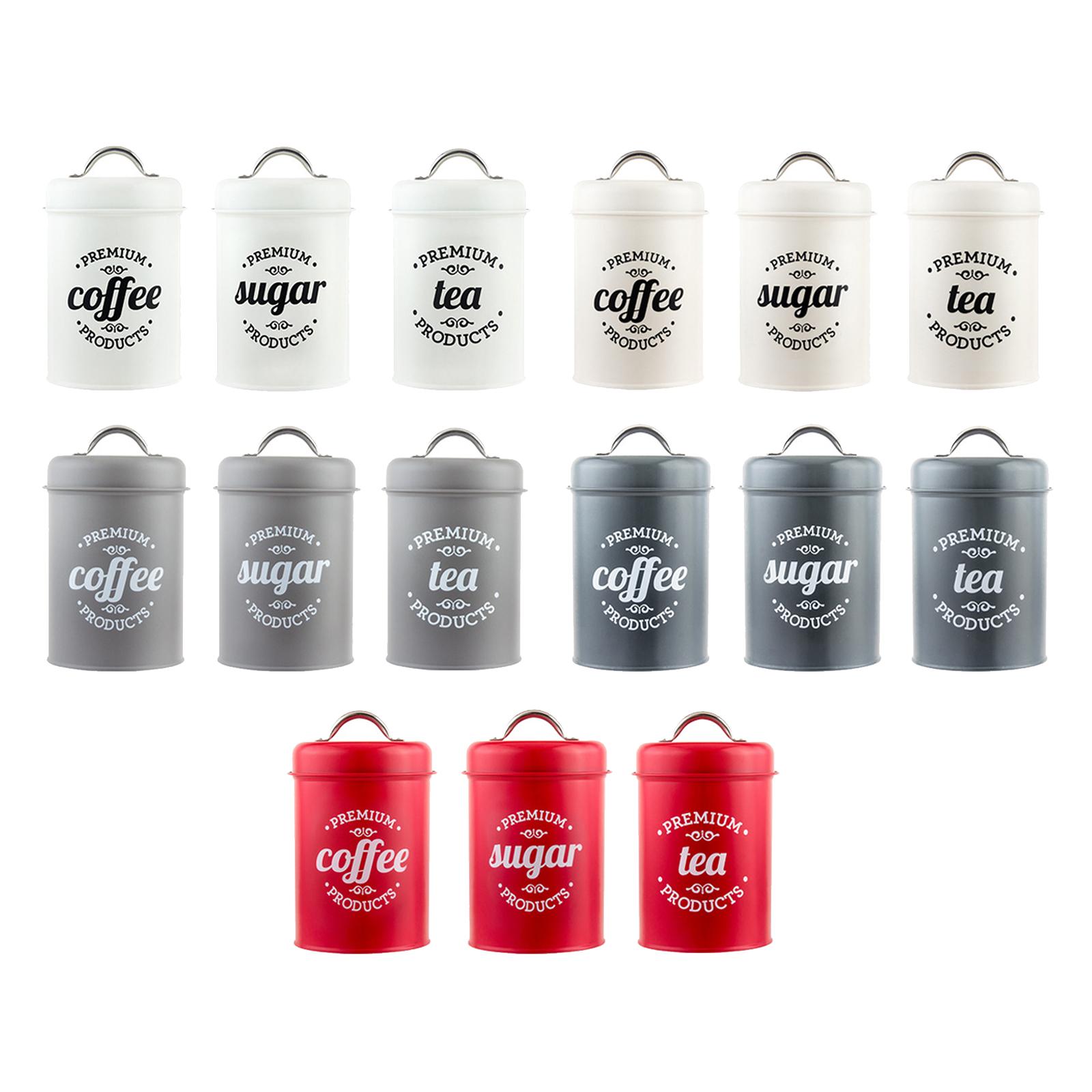 1200ML Kitchen Canister Condim - đánh giá và giá Coffee Tea And Sugar Canister Set