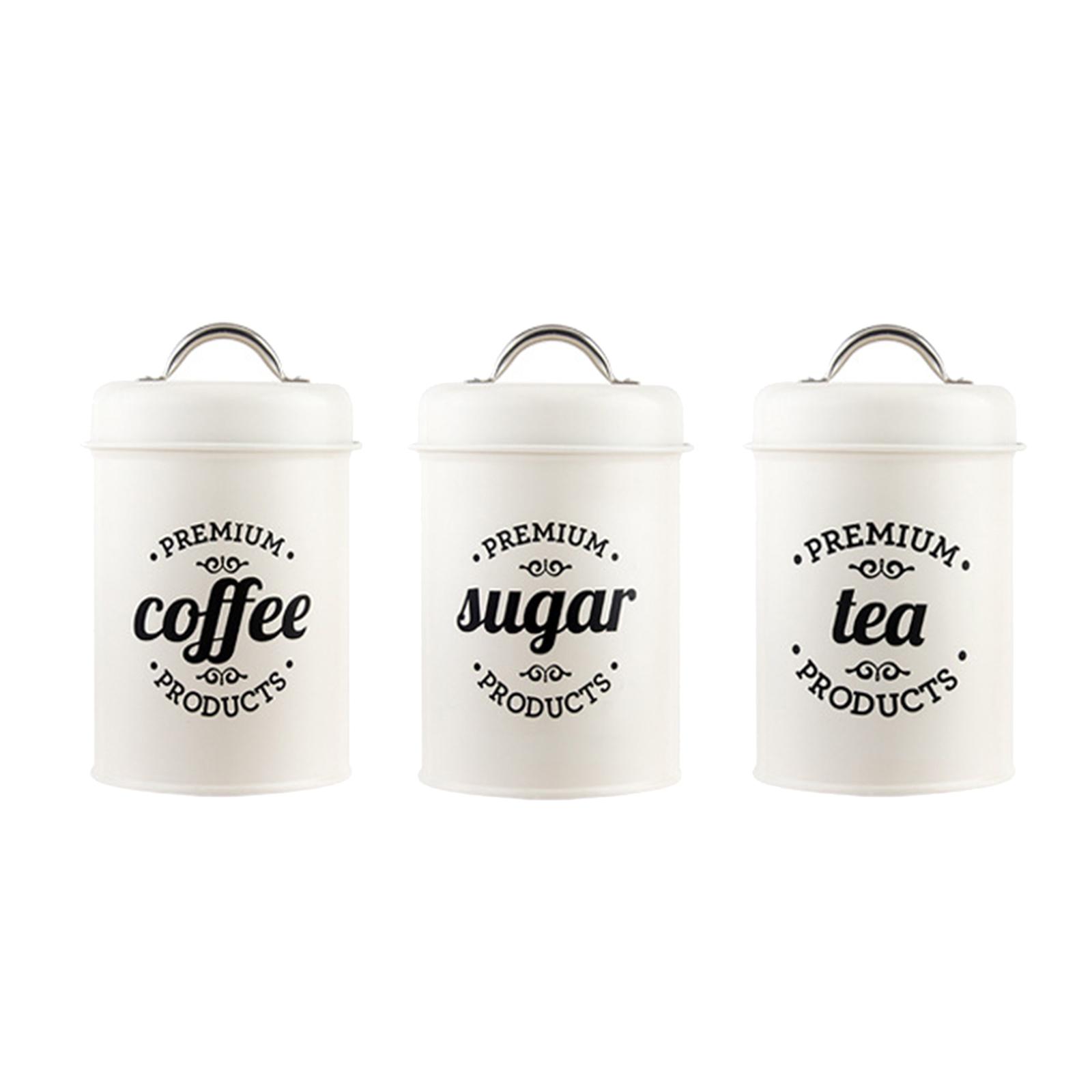 1200ML Kitchen Canister Condim - đánh giá và giá Coffee Tea And Sugar Canister Set