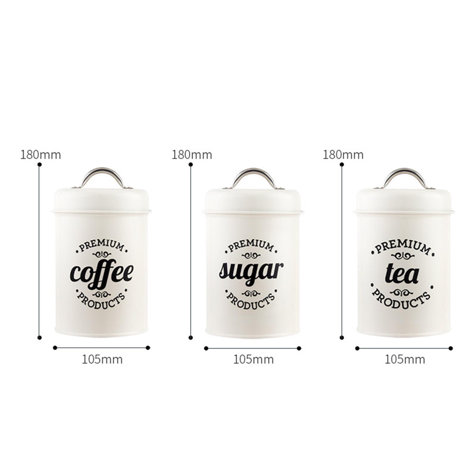 1200ML Kitchen Canister Condim - đánh giá và giá Coffee Tea And Sugar Canister Set