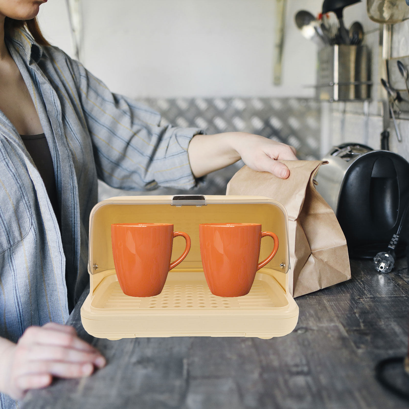 Cup Storage Organizer Box Desk - đánh giá và giá Coffee Tea Box